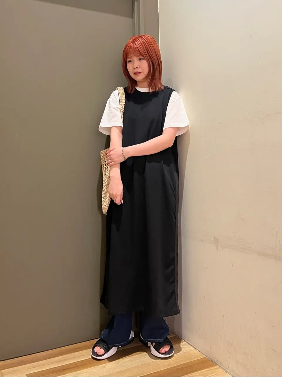 Double Flags ジャージーノースリワンピ/Green Parks（グリーン