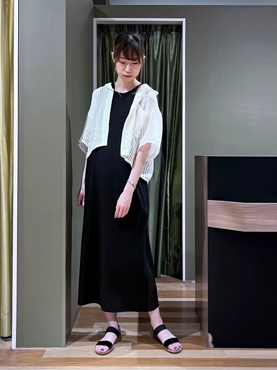 Double Flags ジャージーノースリワンピ/Green Parks（グリーン