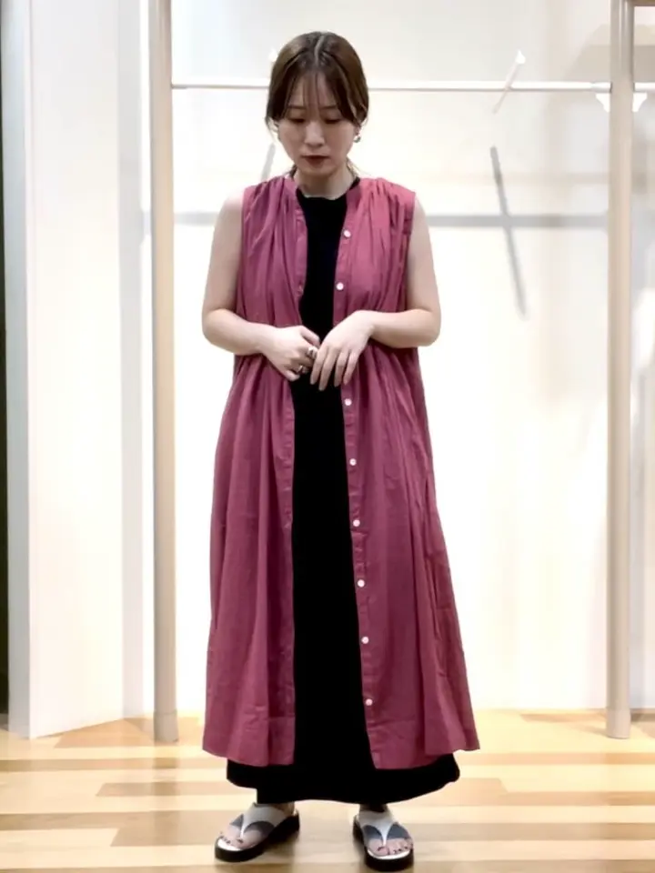 Double Flags ジャージーノースリワンピ/Green Parks（グリーン