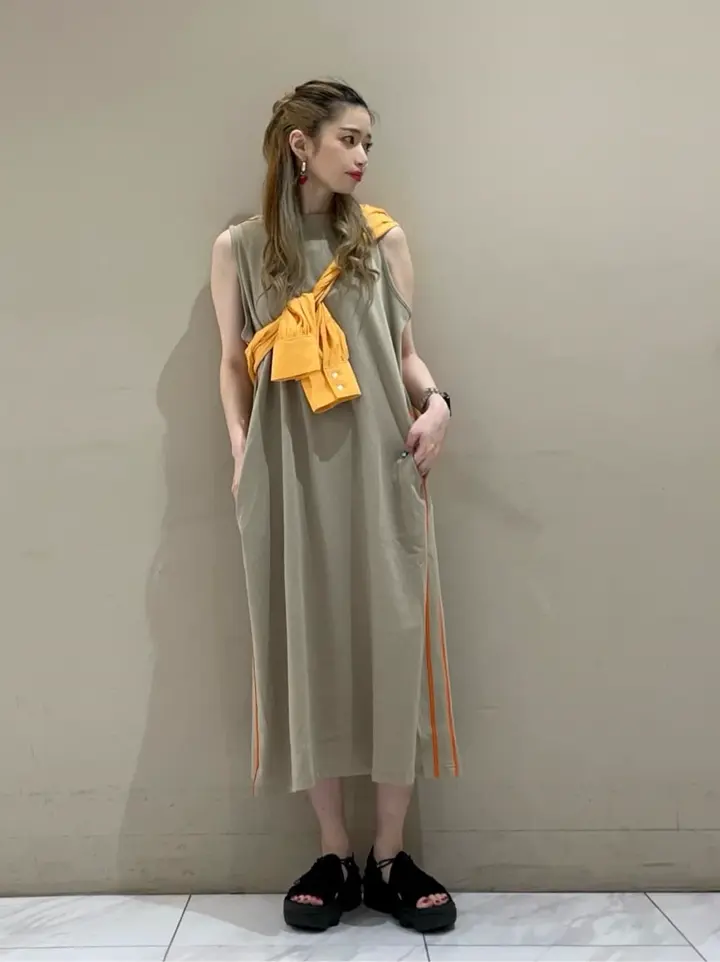 Double Flags ジャージーノースリワンピ/Green Parks（グリーン