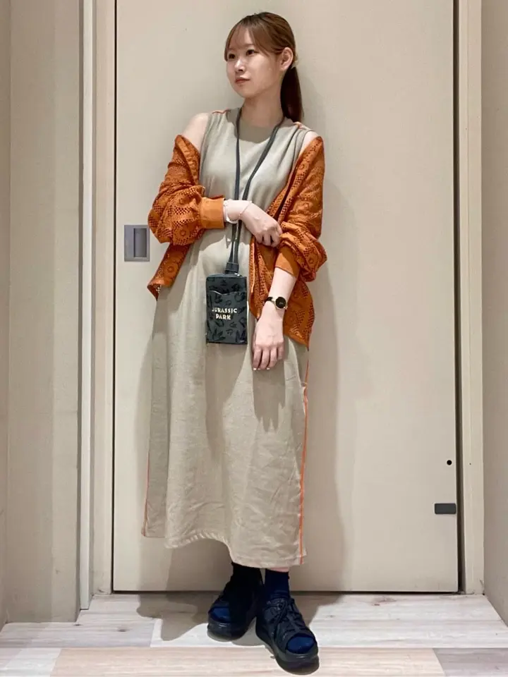 Double Flags ジャージーノースリワンピ/Green Parks（グリーン