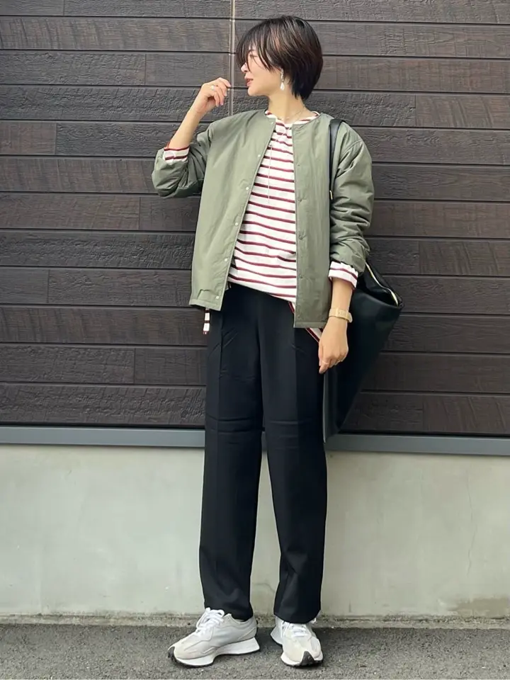 ライト中わたノーカラーブルゾン/Green Parks（グリーン パークス）の