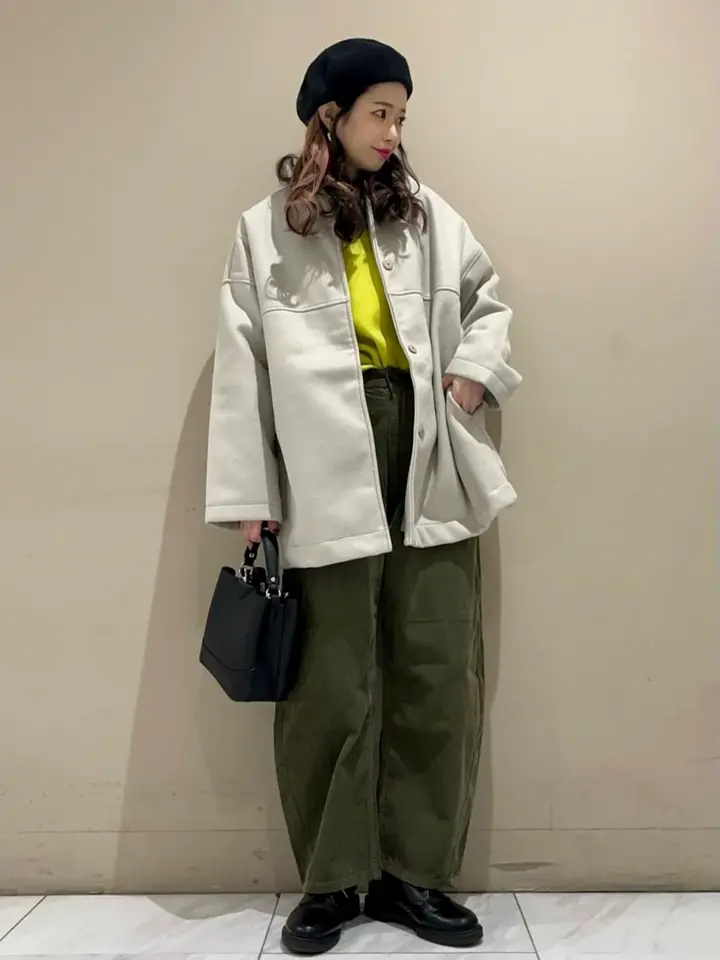 洗えるノーカラーショートコート/Green Parks（グリーン パークス）の