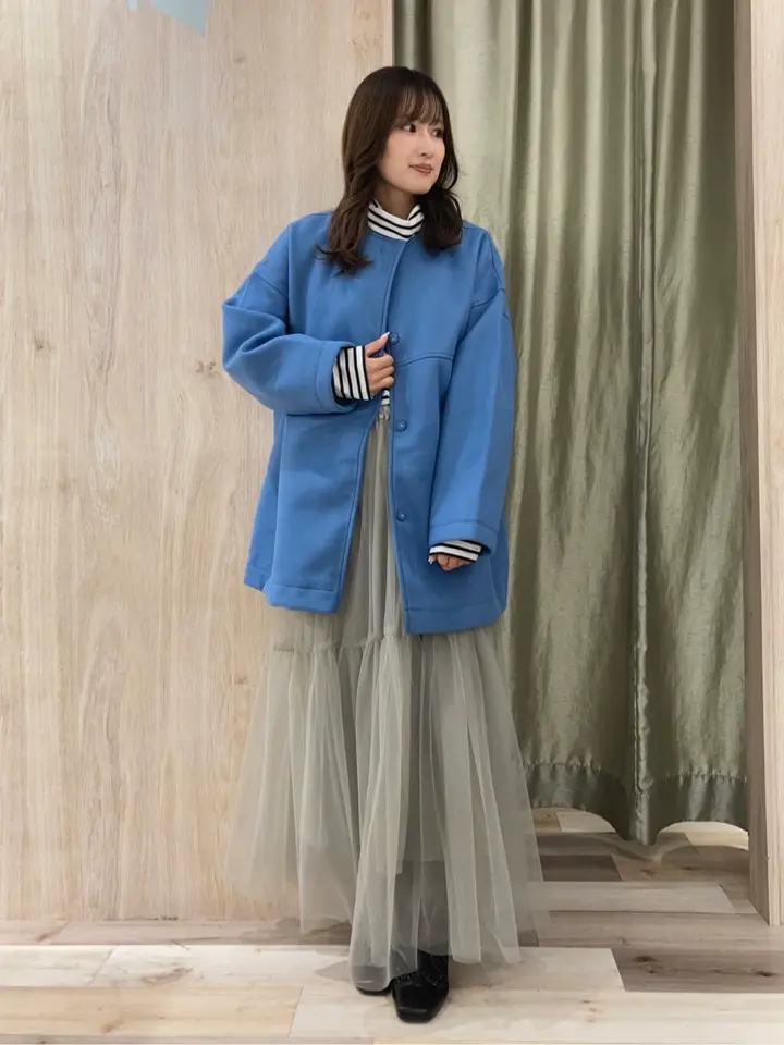 洗えるノーカラーショートコート/Green Parks（グリーン パークス）の