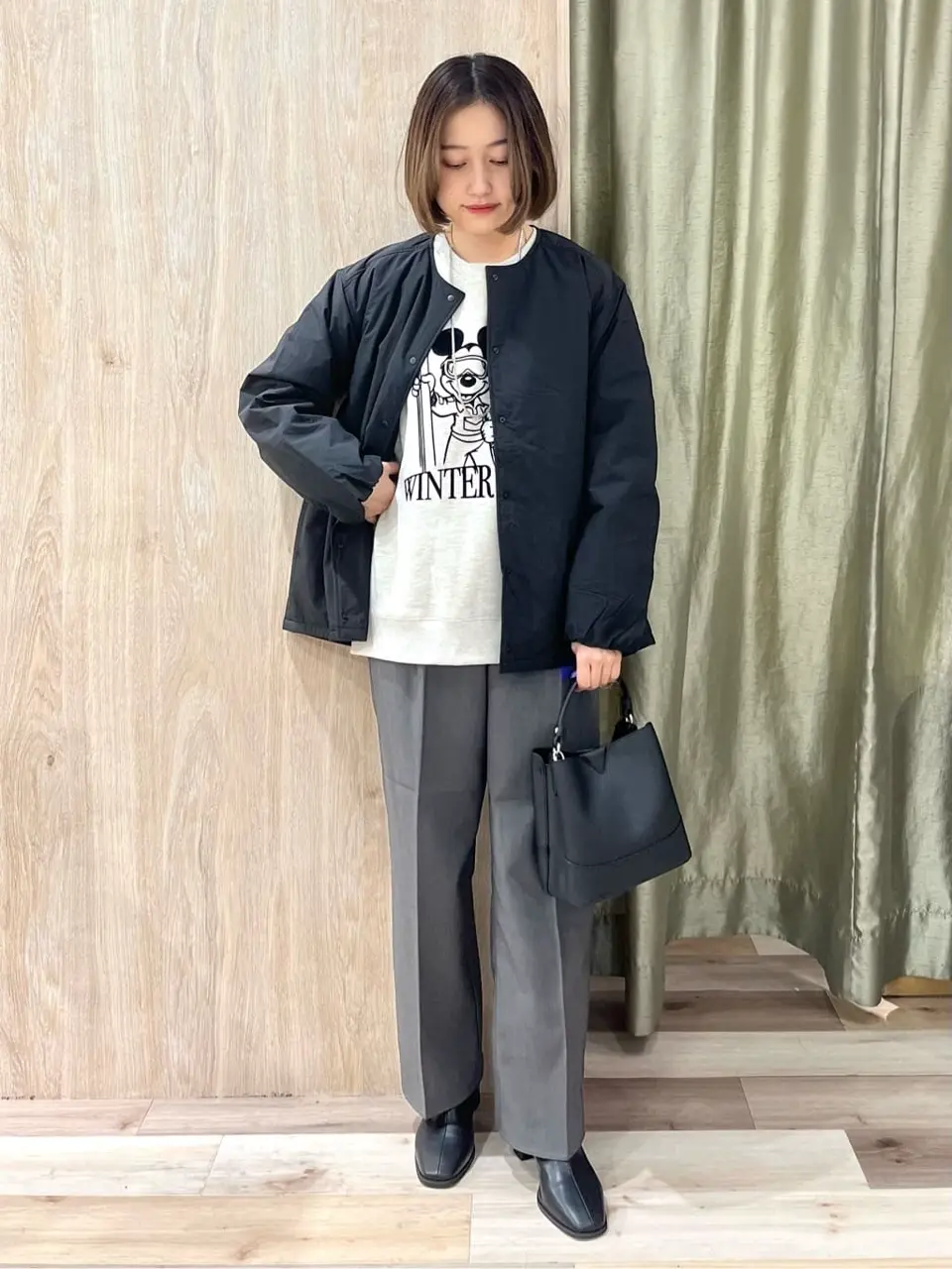 ライト中わたノーカラーブルゾン/Green Parks（グリーン パークス）の