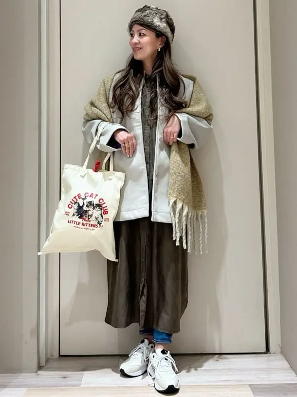 洗えるノーカラーショートコート/Green Parks（グリーン