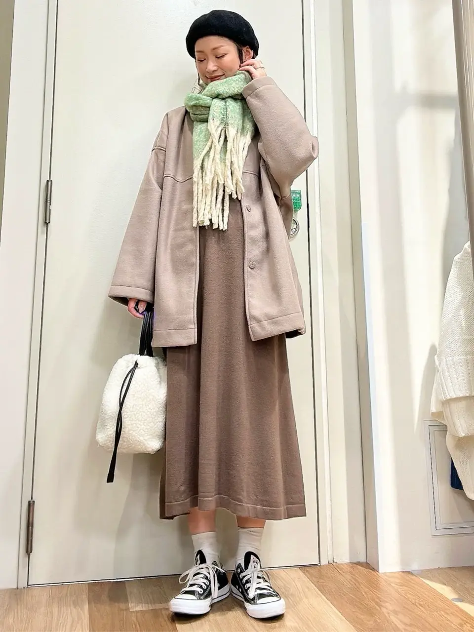 洗えるノーカラーショートコート/Green Parks（グリーン パークス）の