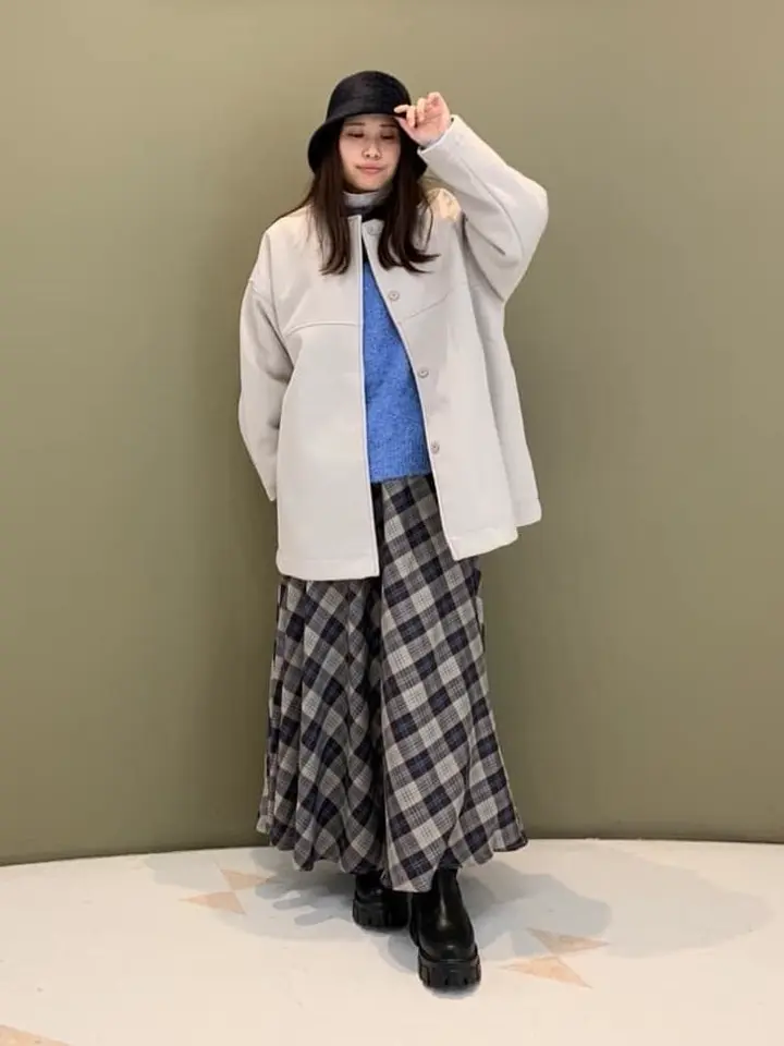 洗えるノーカラーショートコート/Green Parks（グリーン パークス）の