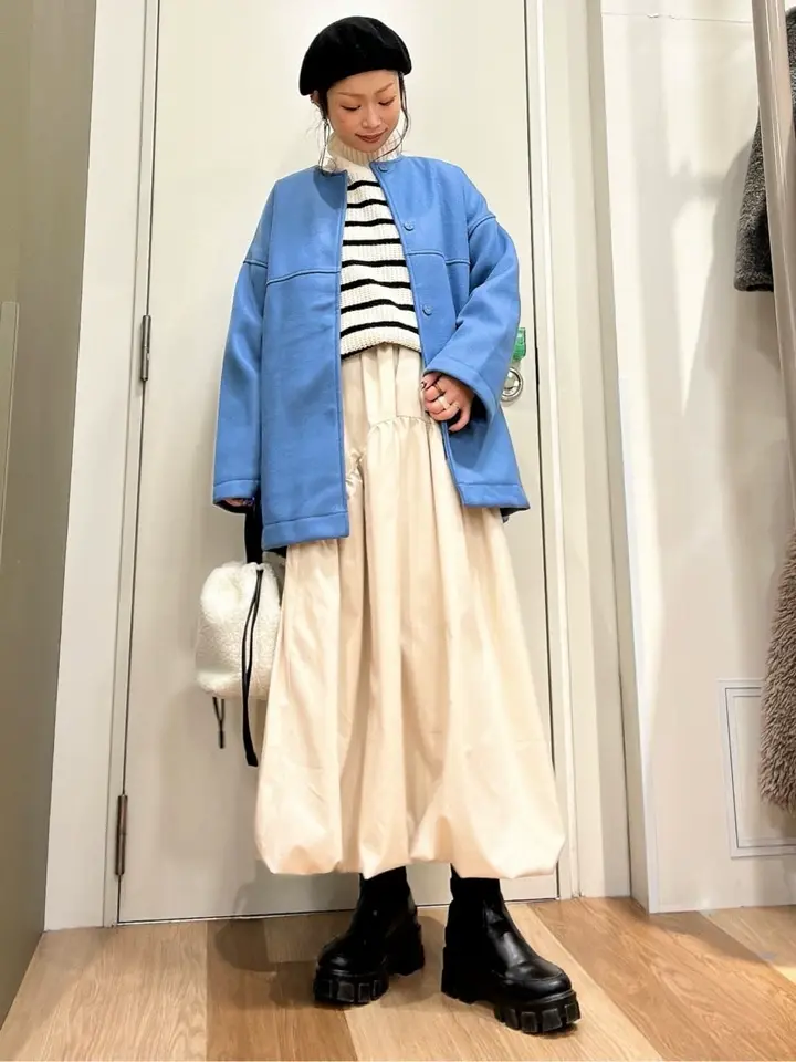 洗えるノーカラーショートコート/Green Parks（グリーン パークス）の