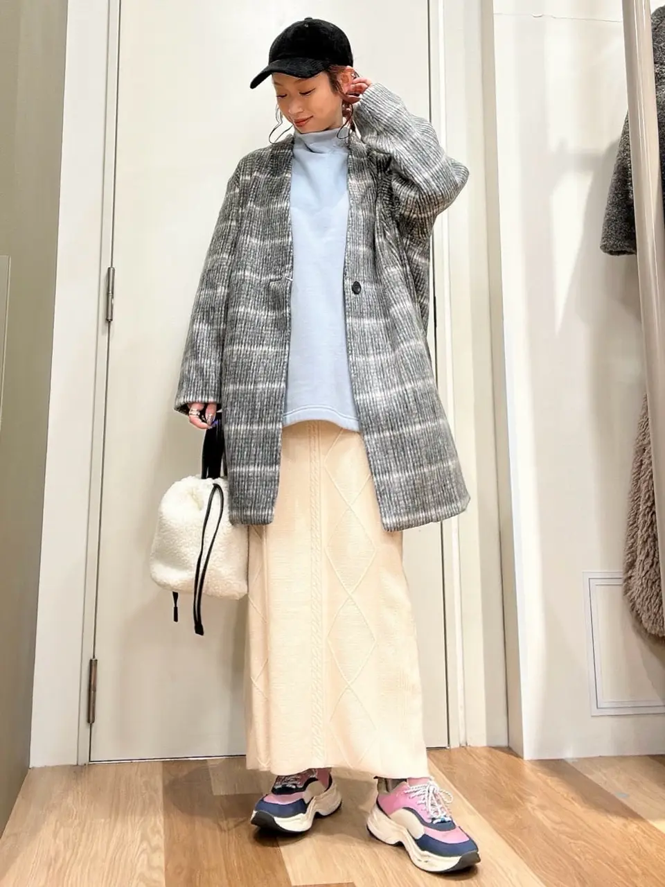 値下げ！！オシャレ&ゴージャス⭐︎バジャックコート ジャスグリッティー JUSGLITTY 3wayコート （モカ） -靴＆ファッション