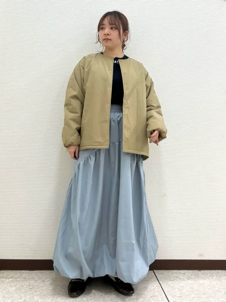 ライト中わたノーカラーブルゾン/Green Parks（グリーン パークス）の