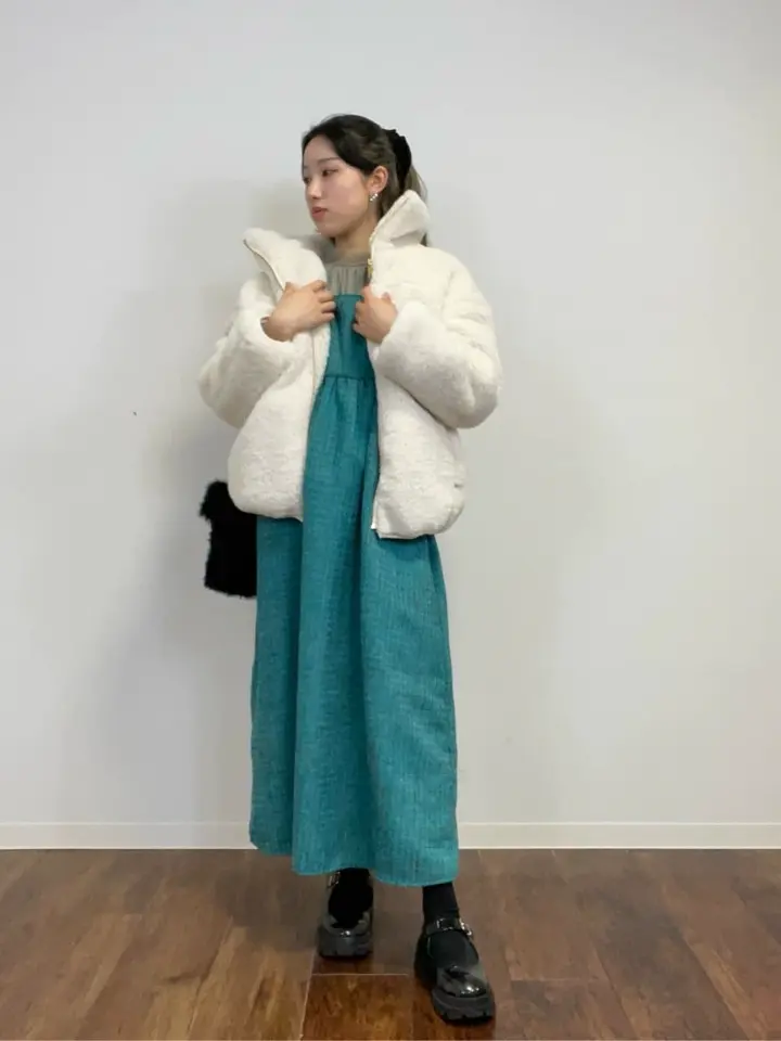 GINI ❤素敵　ミントグリーン ボアコート　チェスター　エメラルド　新品 ELENCARE DUE テディベアボアコート/Green Parks（グリーン パークス