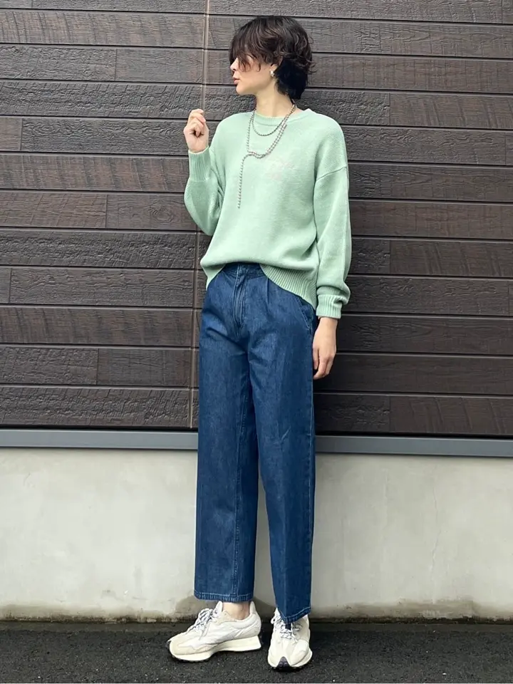 新品未使用CPG ロゴ刺繍 グリーン ニットセーター 刺繍ロゴニットプルオーバー/Green Parks（グリーン パークス）の