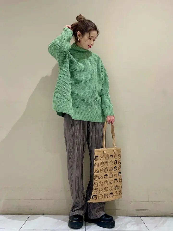 mokoモール畦ニット前後差プルオーバー/Green Parks（グリーン