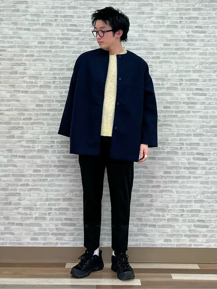 洗えるノーカラーショートコート/Green Parks（グリーン パークス）の