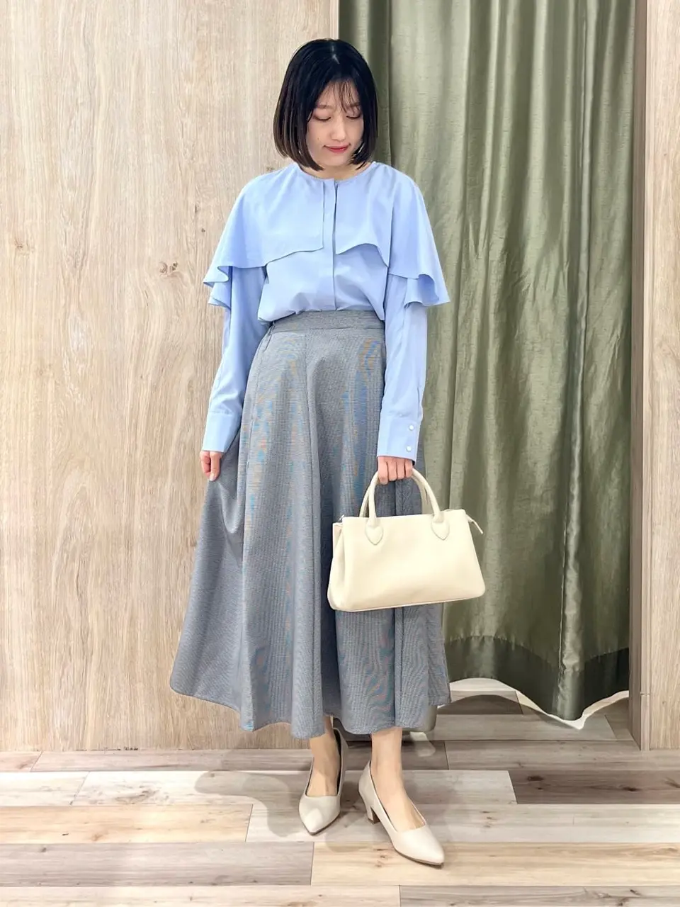 選べるきれシル〉柄フレアロング丈スカート/Green Parks（グリーン