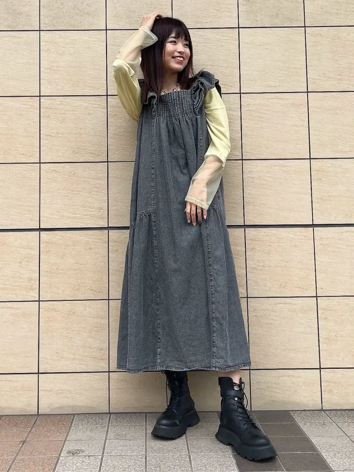 □ESCAR デニムピンタックワンピース/Green Parks（グリーン パークス