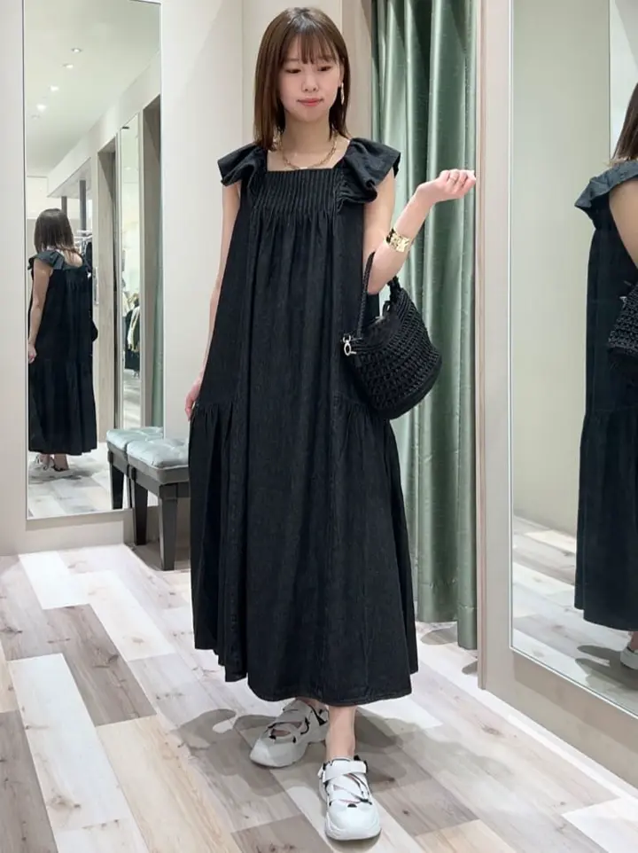 □ESCAR デニムピンタックワンピース/Green Parks（グリーン パークス