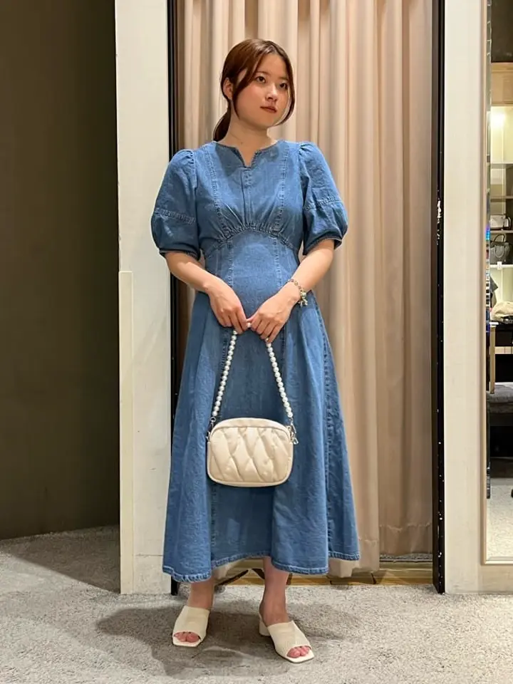 ELENCARE DUE デニム5分袖ワンピース/Green Parks（グリーン パークス