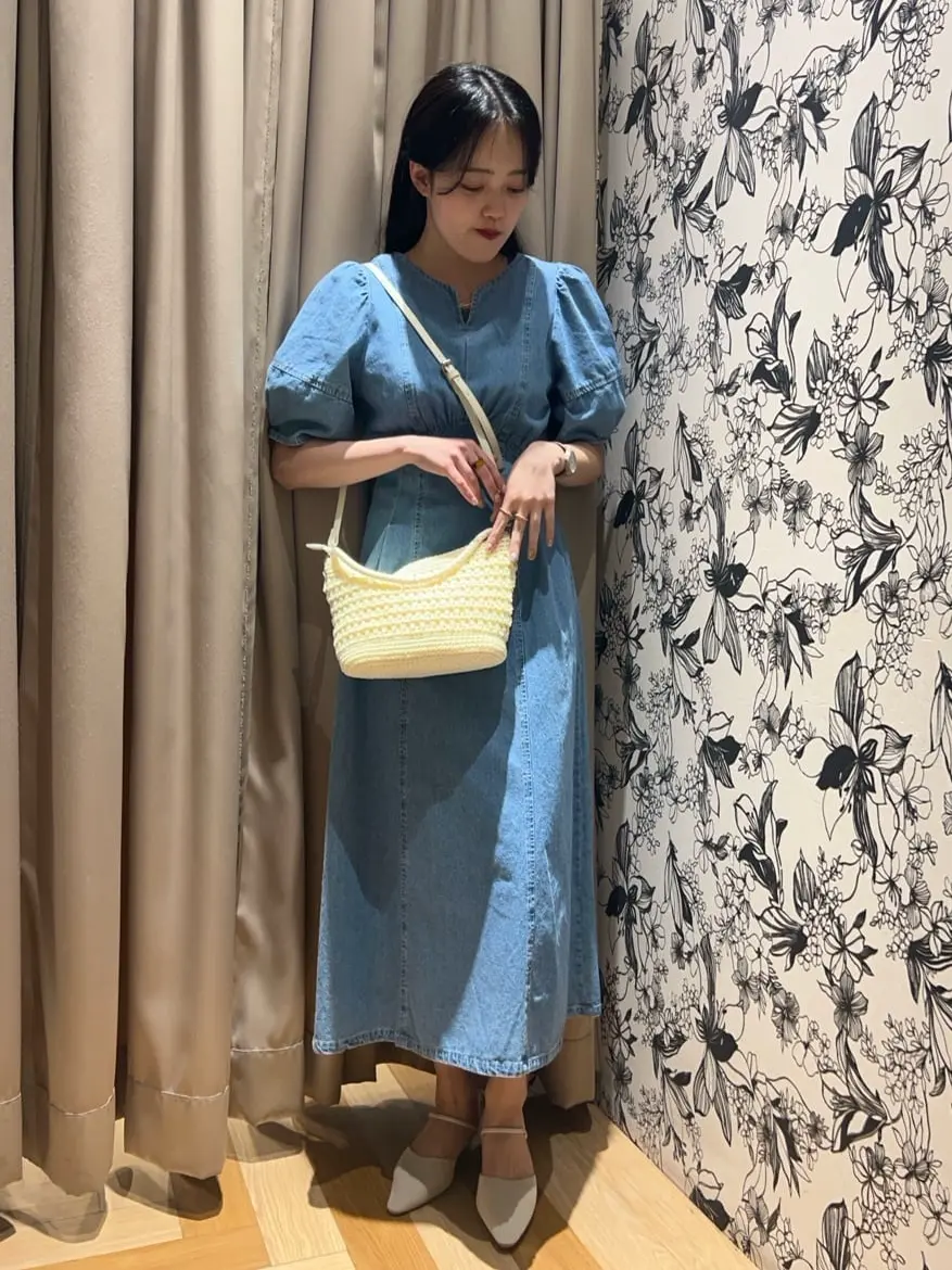 ELENCARE DUE デニム5分袖ワンピース/Green Parks（グリーン パークス