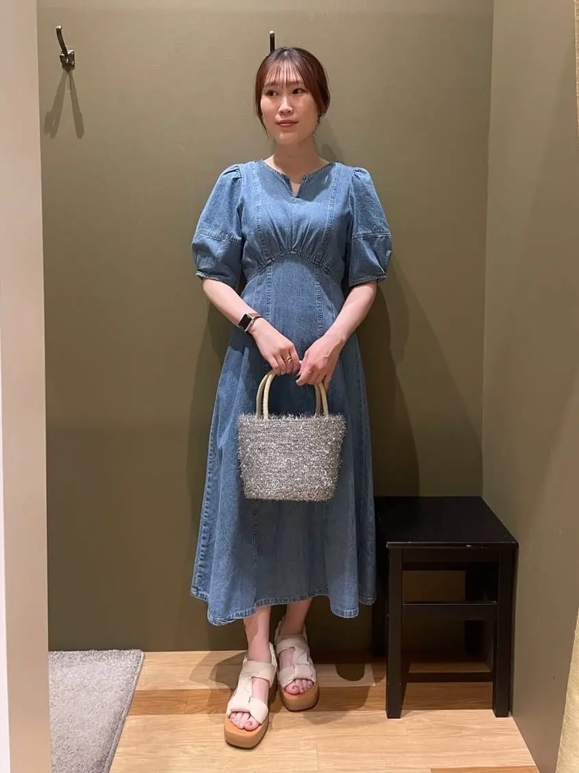 ELENCARE DUE デニム5分袖ワンピース/Green Parks（グリーン パークス