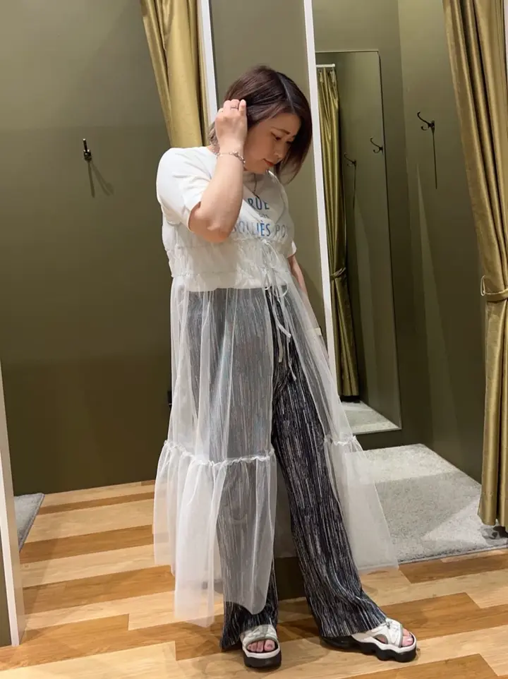 セルフカットプリーツワイドパンツ/Green Parks（グリーン パークス