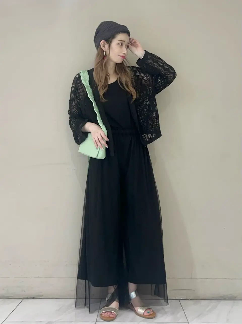 I SET2点 レースカーデ+タンクトップ/Green Parks（グリーン パークス