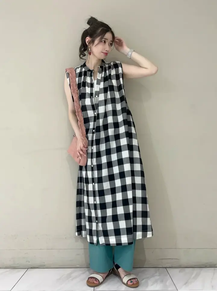 I ギンガムチェックノースリーブワンピース/Green Parks（グリーン