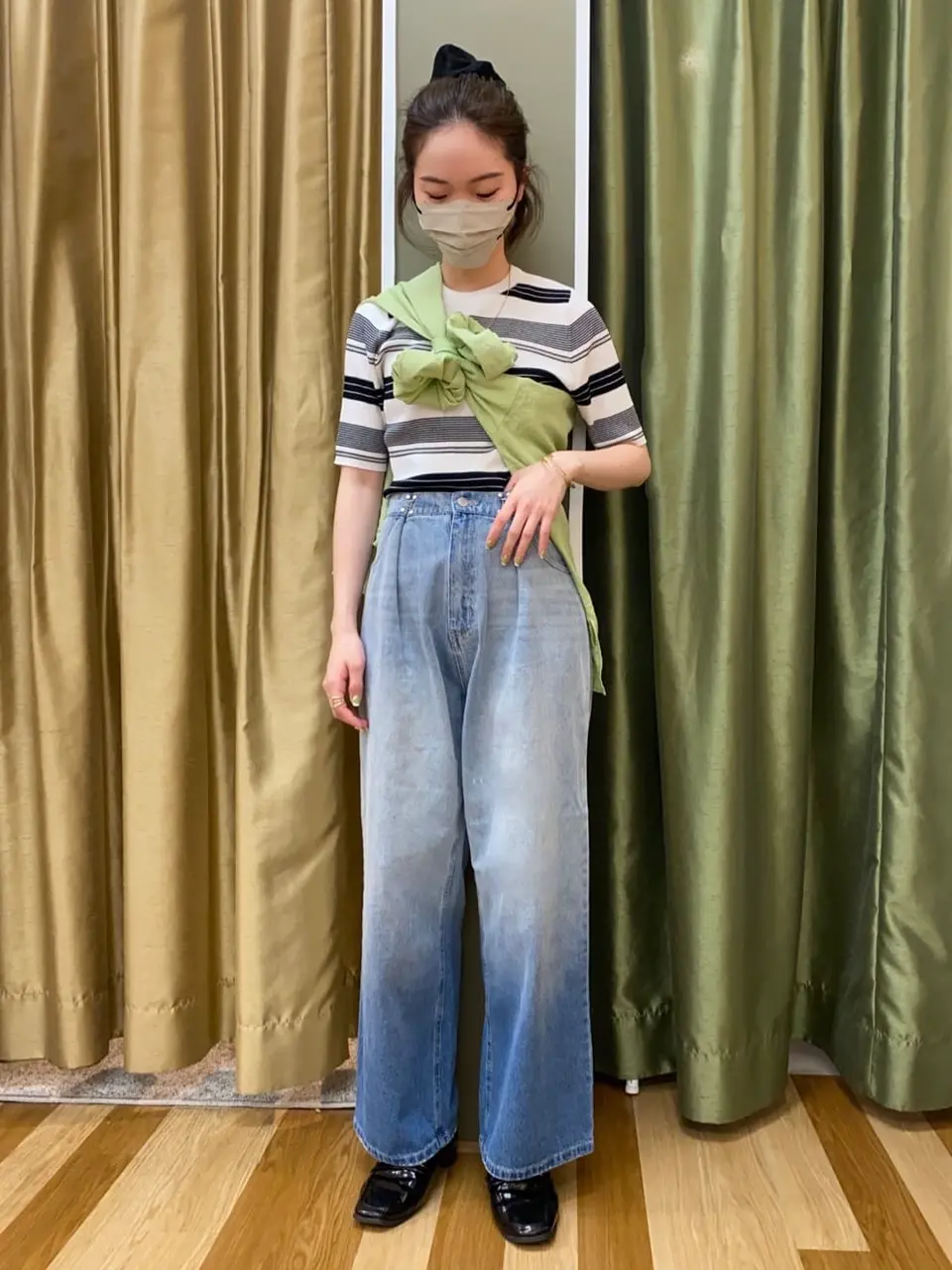 売り切れ、未使用、グリーンパークスニットＬ グリーン パークス Green Parks かるくてゆったりニットプルオーバー