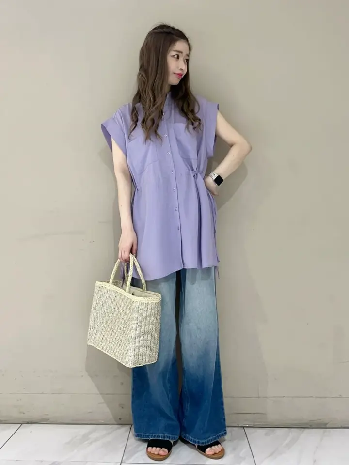 ウエストドロストフレンチスリーブチュニック/Green Parks（グリーン