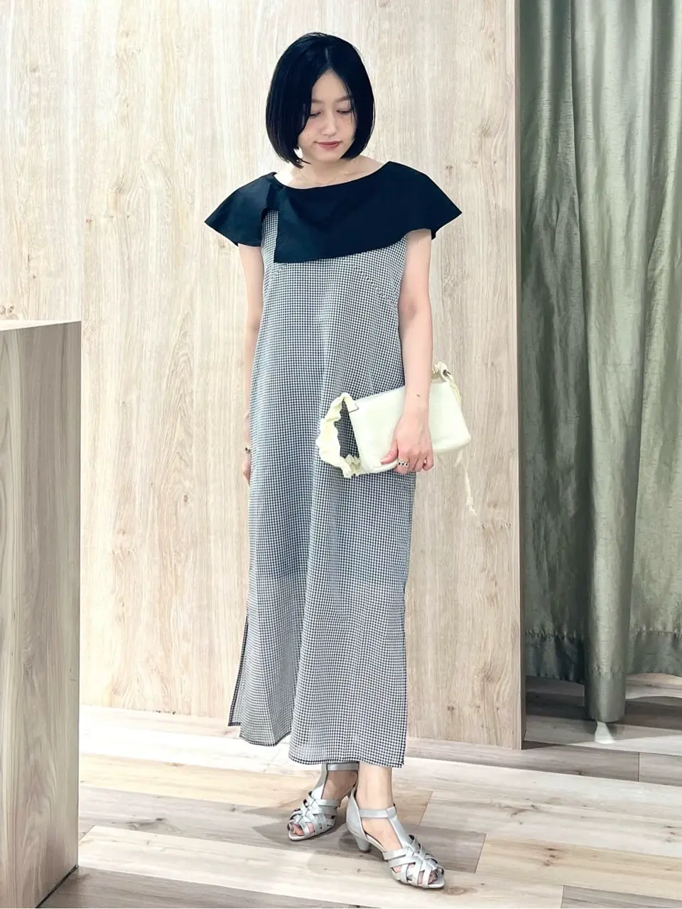 SUGAR SPOON サッカーギンガムキャミワンピ/Green Parks（グリーン