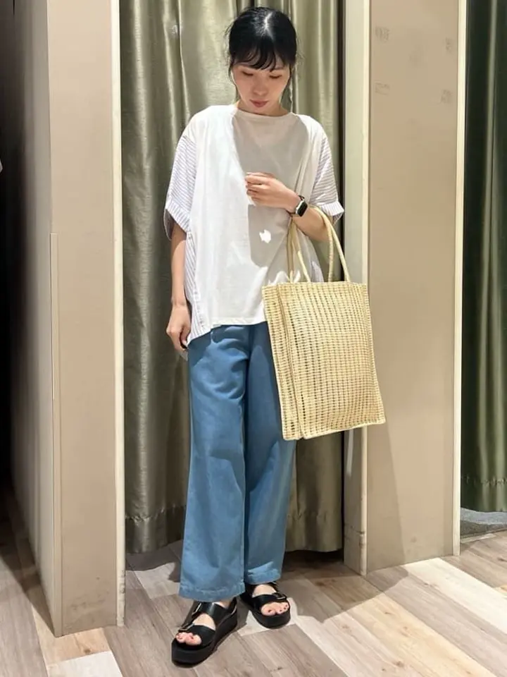 異素材脇切り替えドッキングプルオーバー/Green Parks（グリーン