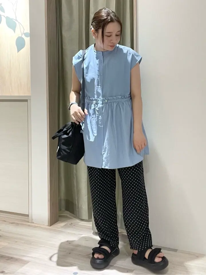 Cu-shut メッシュドローストリングショルダー/Green Parks（グリーン