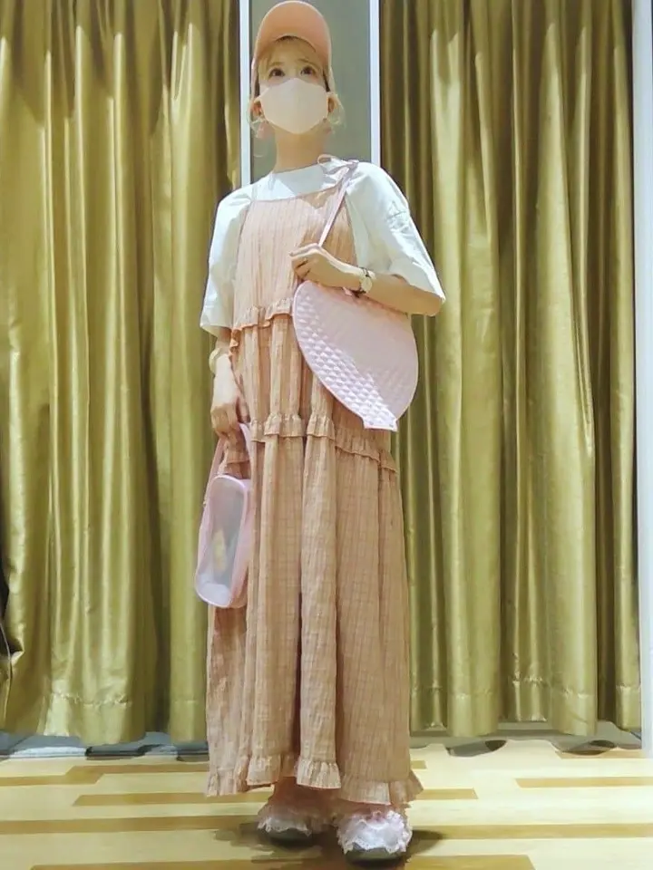 Petit Fleur チェックティアードキャミワンピ/Green Parks（グリーン