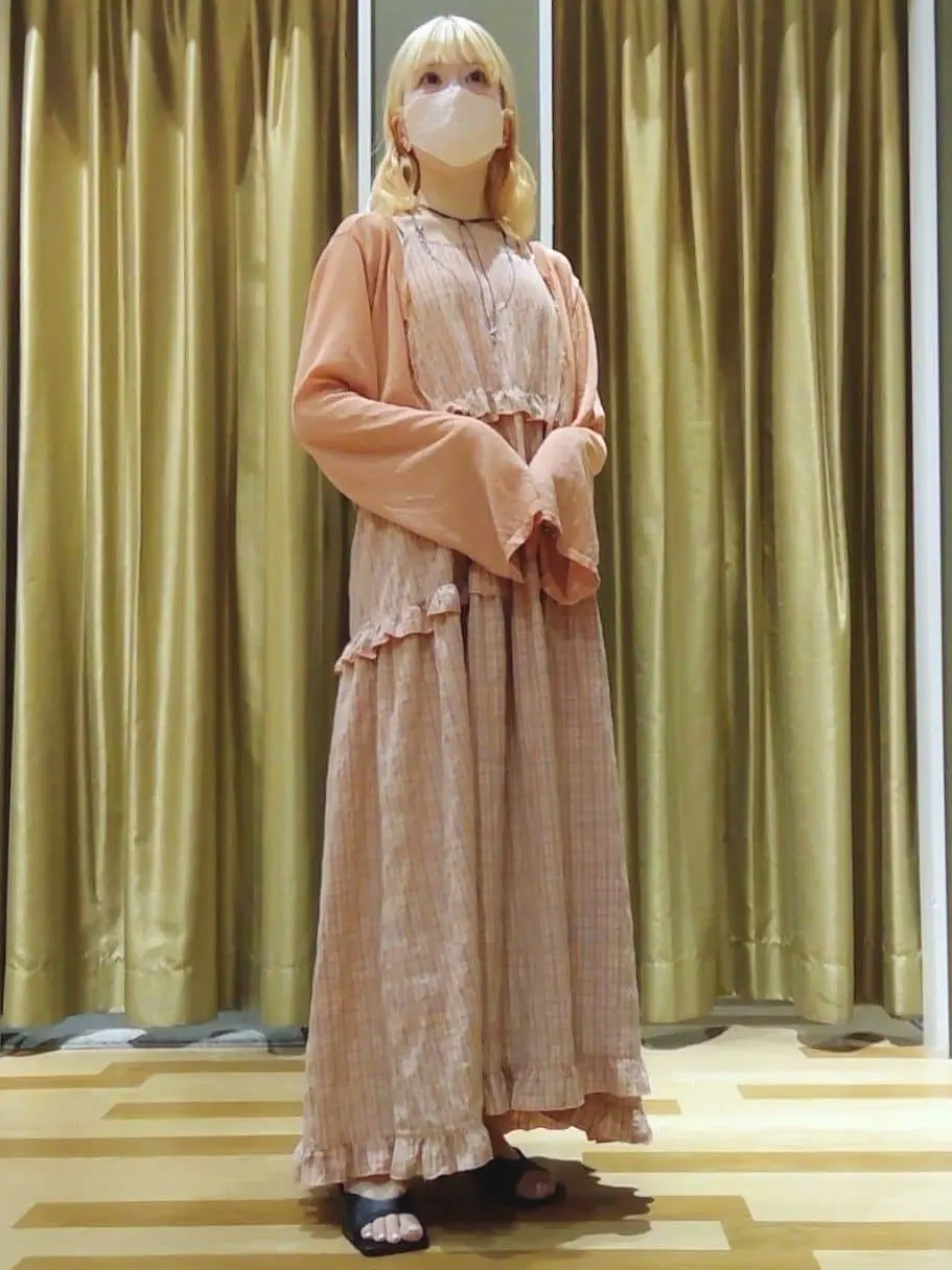 Petit Fleur チェックティアードキャミワンピ/Green Parks（グリーン