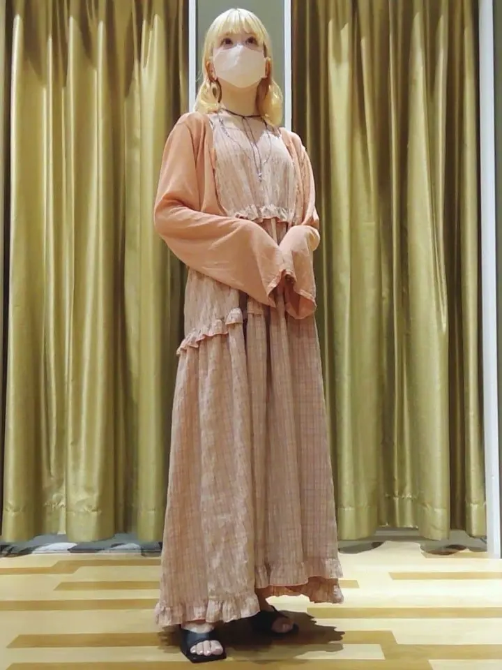 Petit Fleur チェックティアードキャミワンピ/Green Parks（グリーン