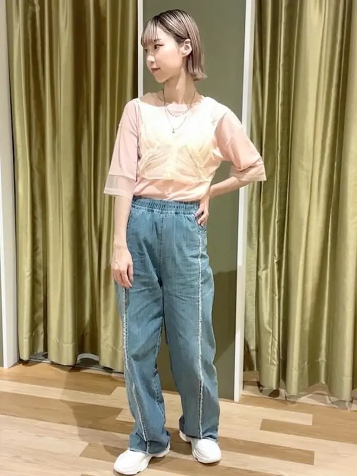 Double Flags デニムフリンジラインパンツ/Green Parks（グリーン