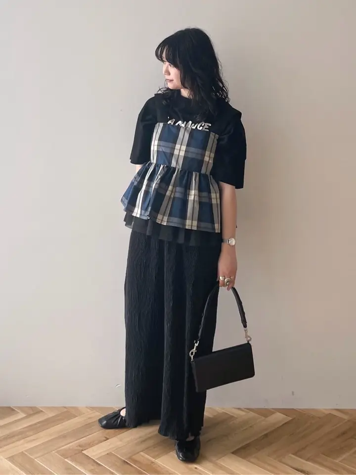 ANDSEARCH プリーツ加工Iラインスカート/Green Parks（グリーン