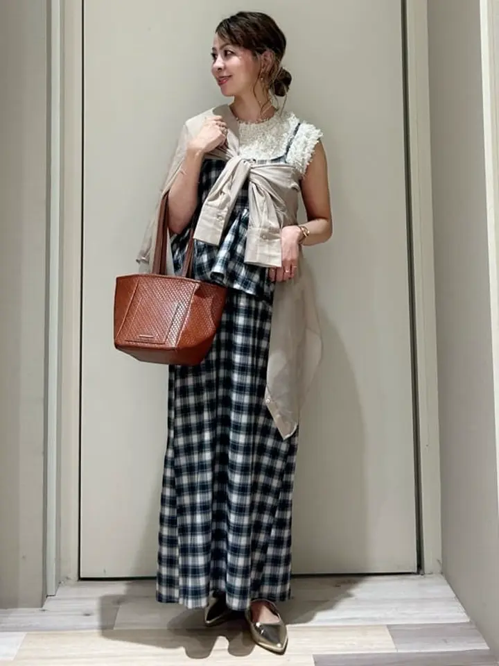 チェックペプラムキャミワンピース/Green Parks（グリーン パークス