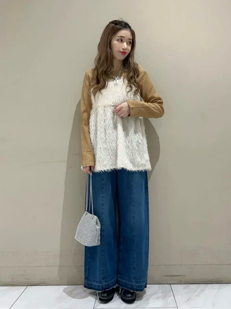 ラメフリンジカットキャミソールビスチェ/Green Parks（グリーン