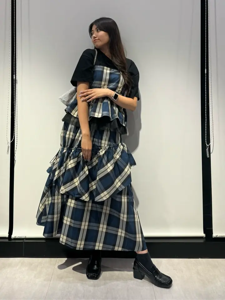 新品未使用✨エブール　スパングルチェック デザインヘムビスチェ　トップス　38 SOMETHING ペプラムデニムビスチェ|SOMETHING|サムシング