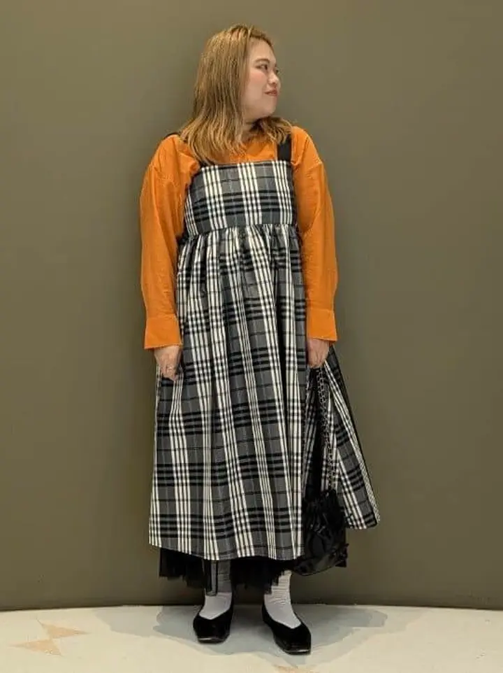 SUGAR SPOON チェックギャザーワンピース/Green Parks（グリーン