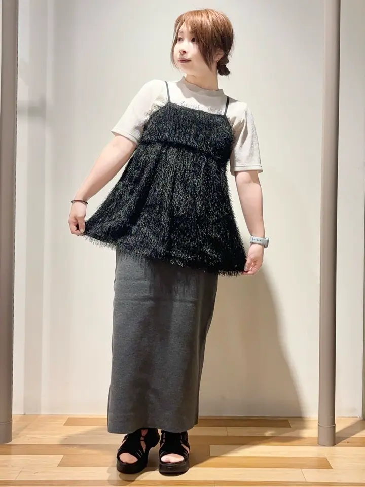 ラメフリンジカットキャミソールビスチェ/Green Parks（グリーン