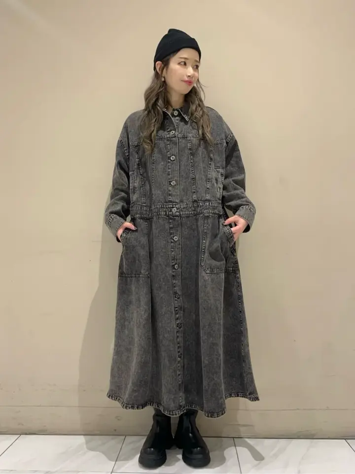 □ESCAR デニムロングジャケットワンピース/Green Parks（グリーン