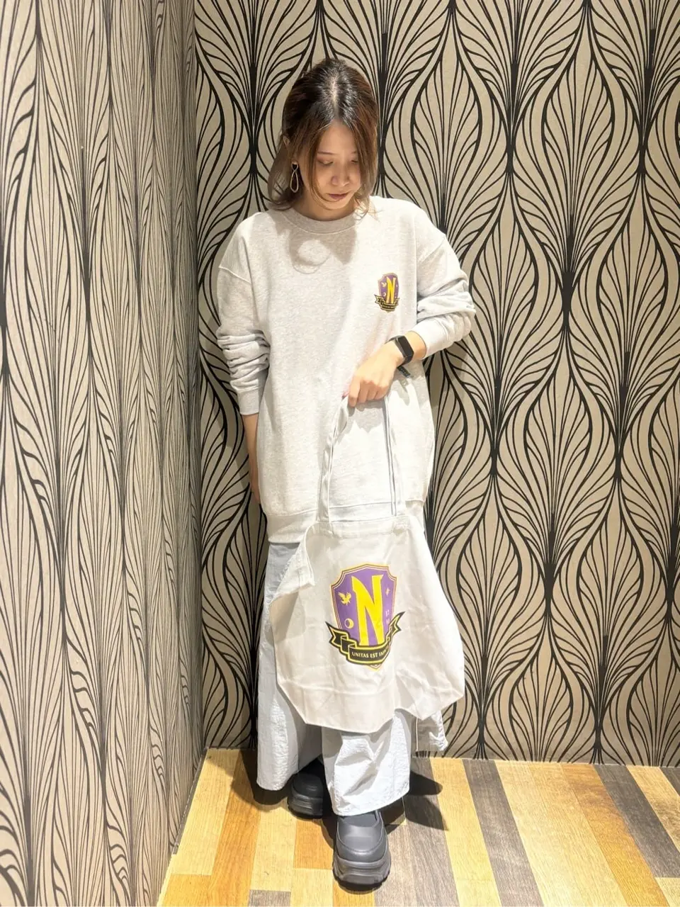 ナイロンラインフレアスカート/Green Parks（グリーン パークス）の