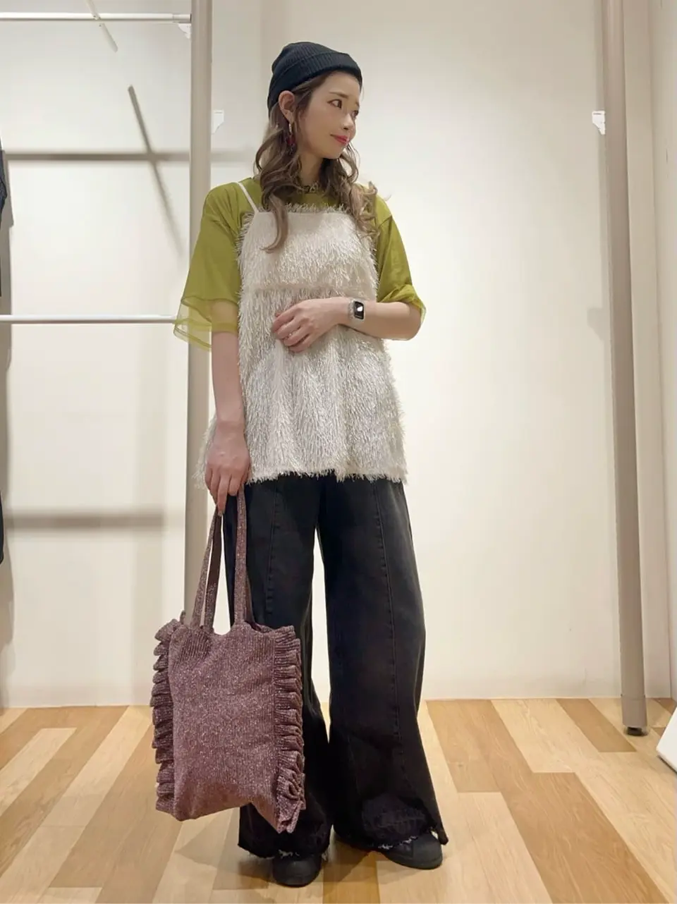 ラメフリンジカットキャミソールビスチェ/Green Parks（グリーン