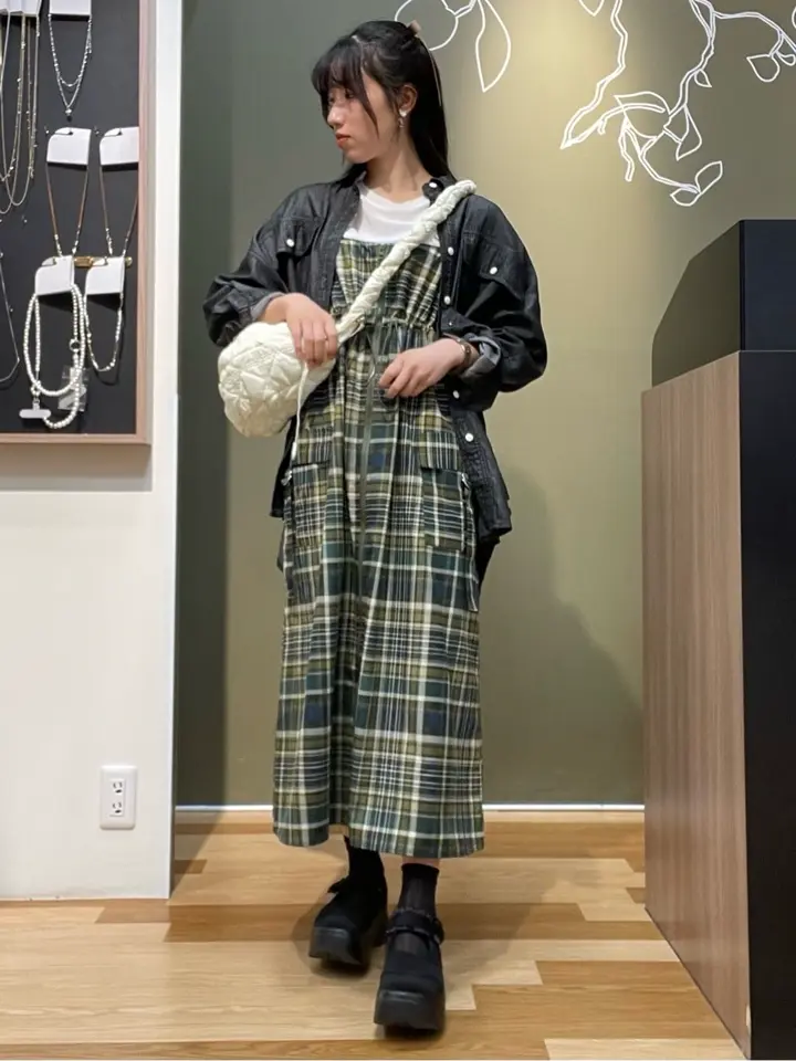 Zip チェックキャミワンピース/Green Parks（グリーン パークス）の