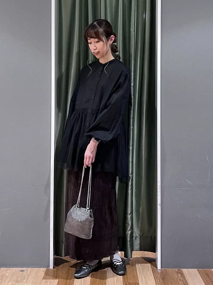 m⭐︎さん専用　ノースリーブ黒チュニック パール装飾 裾チュールレイヤードチュニック/Green Parks（グリーン パークス）の