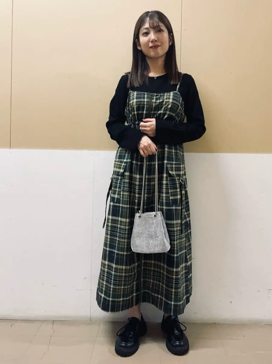 Zip チェックキャミワンピース/Green Parks（グリーン パークス）の