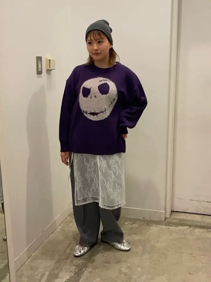 ナイトメア/フェイスジャガードニットプルオーバー/Green Parks